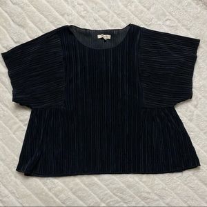 Madewell Micropleat Top - Black - Sz Large